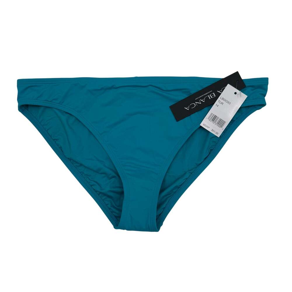 La Blanca Bikini Bottom Women SZ 14 NWT Island Goddess Hipster Swim Turquoise